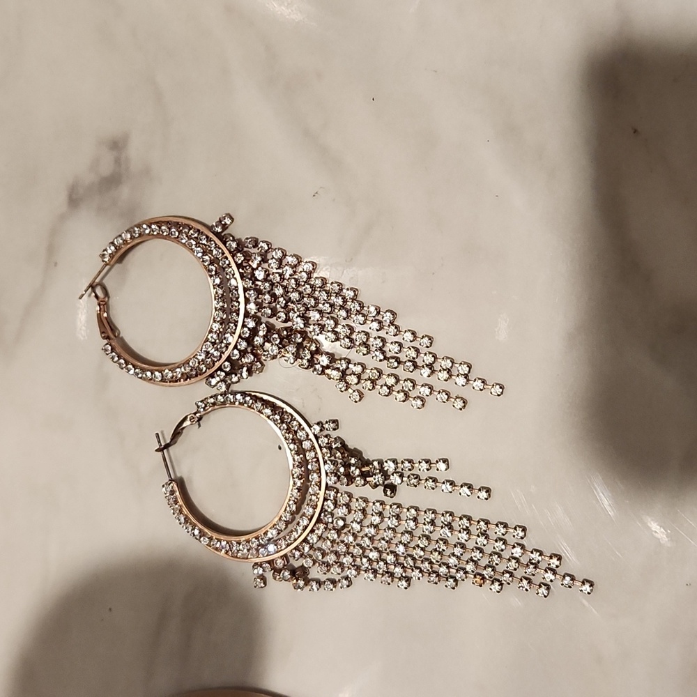Gold rose  earrings